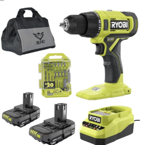 Cordless 1/2 inch Power Drill Driver Bundle with Ryobi Drill